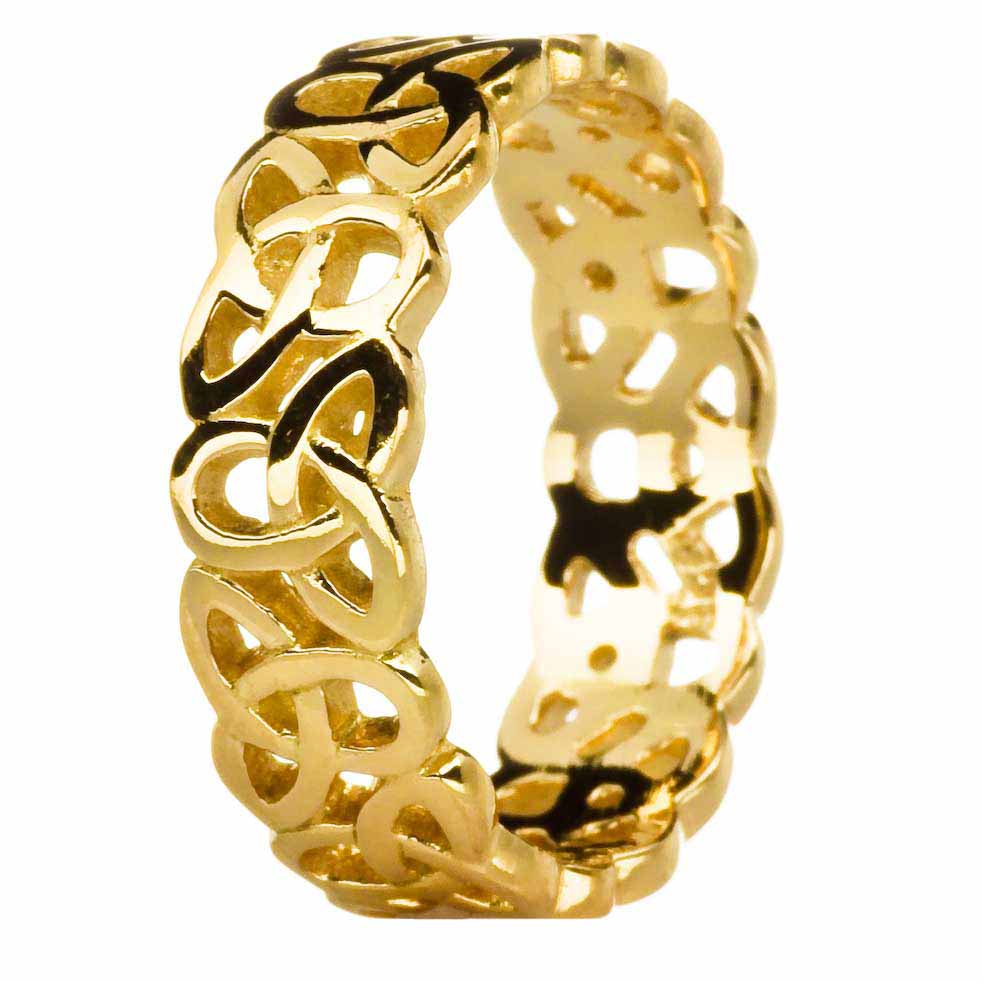 Ladies 14K Gold Silver Celtic Knot Band Ring