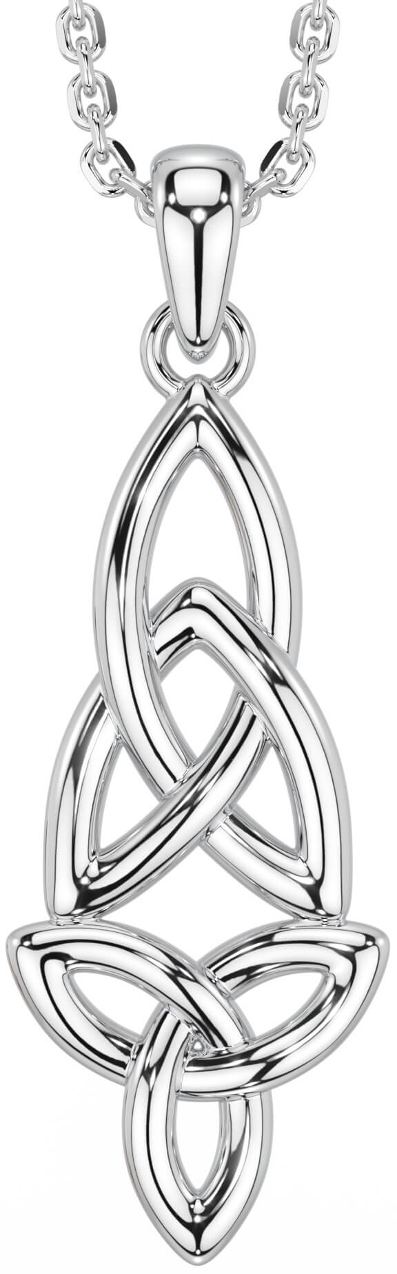 Sterling Silver Irish Celtic Trinity Knot Necklace Engravable Irish Made