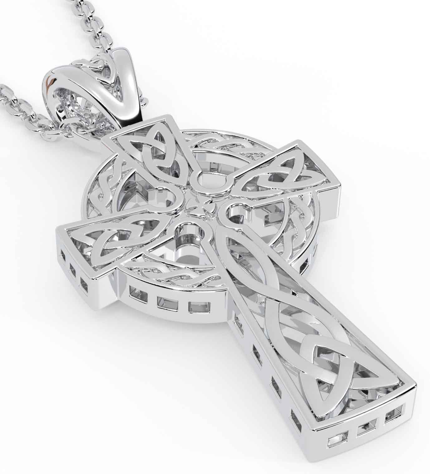 Sterling Silver Irish Celtic Cross Trinity Knot Necklace Irish Made