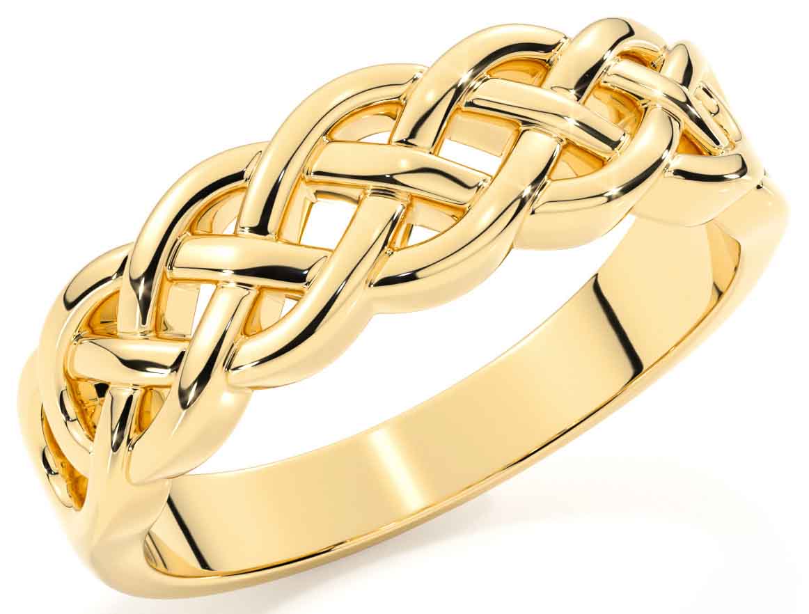 Gold Irish Celtic Ring Engravable Irish Made