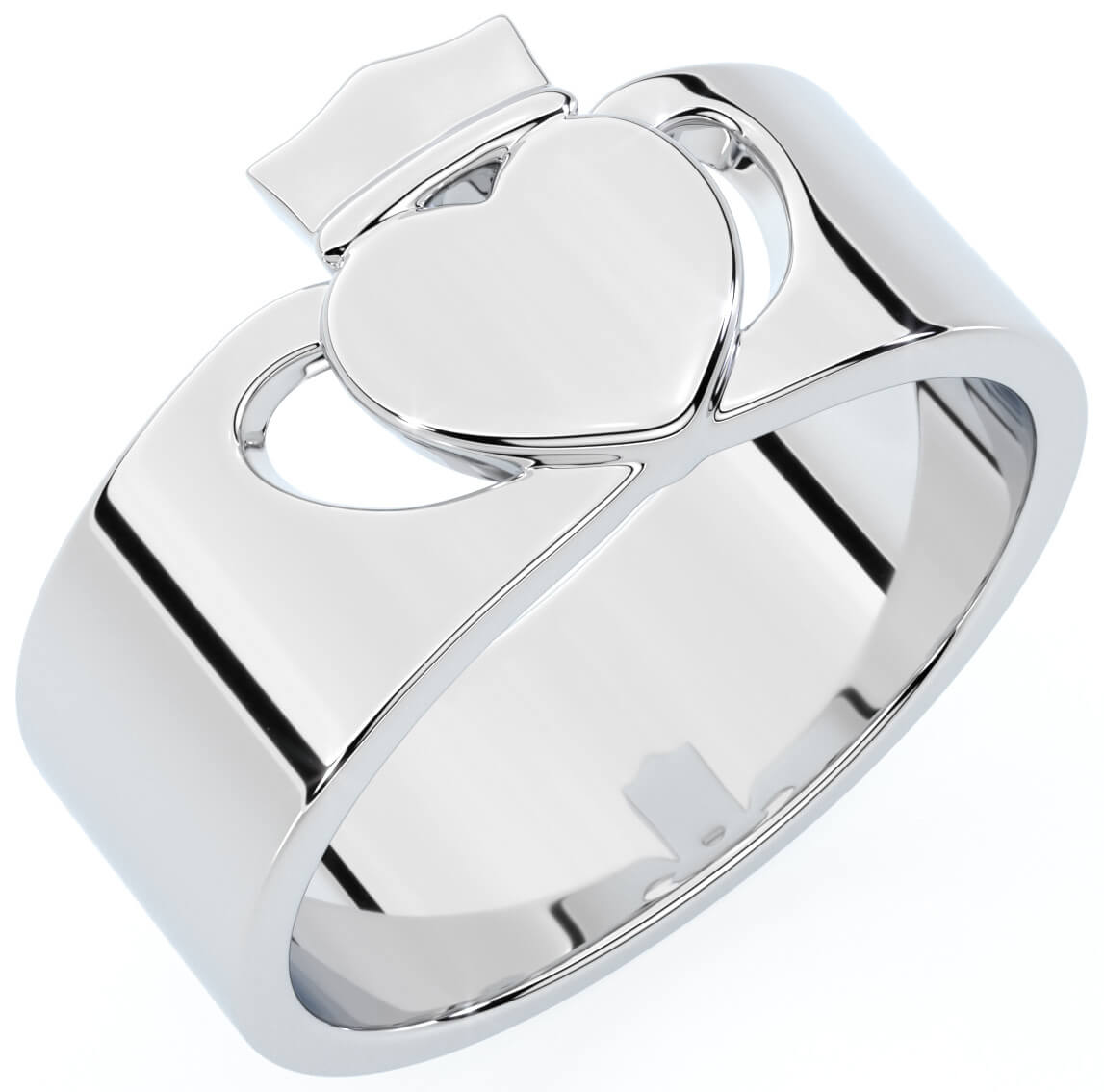 Men's Sterling Silver Irish Claddagh Ring Engravable Irish Made