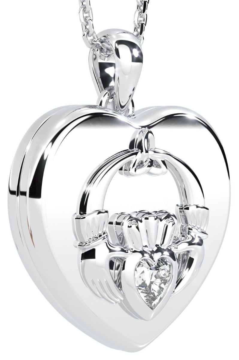 Claddagh locket necklace shop