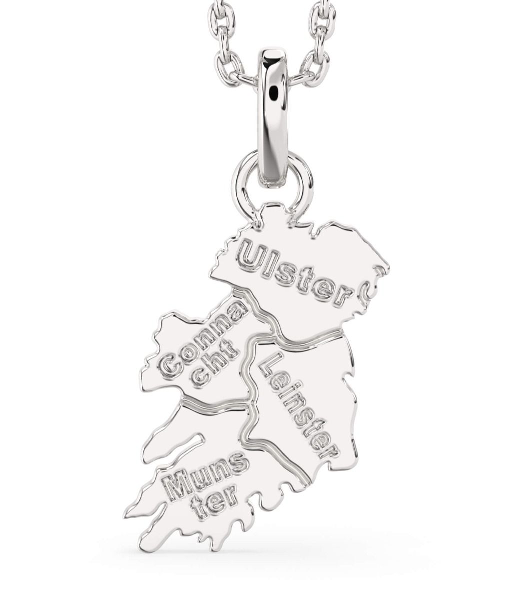 Ireland Map Heart Pendant Necklace - Irish Celtic Country Charm Gift With Free Bag