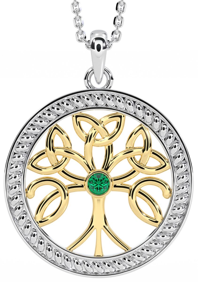 Emerald tree of 2024 life necklace