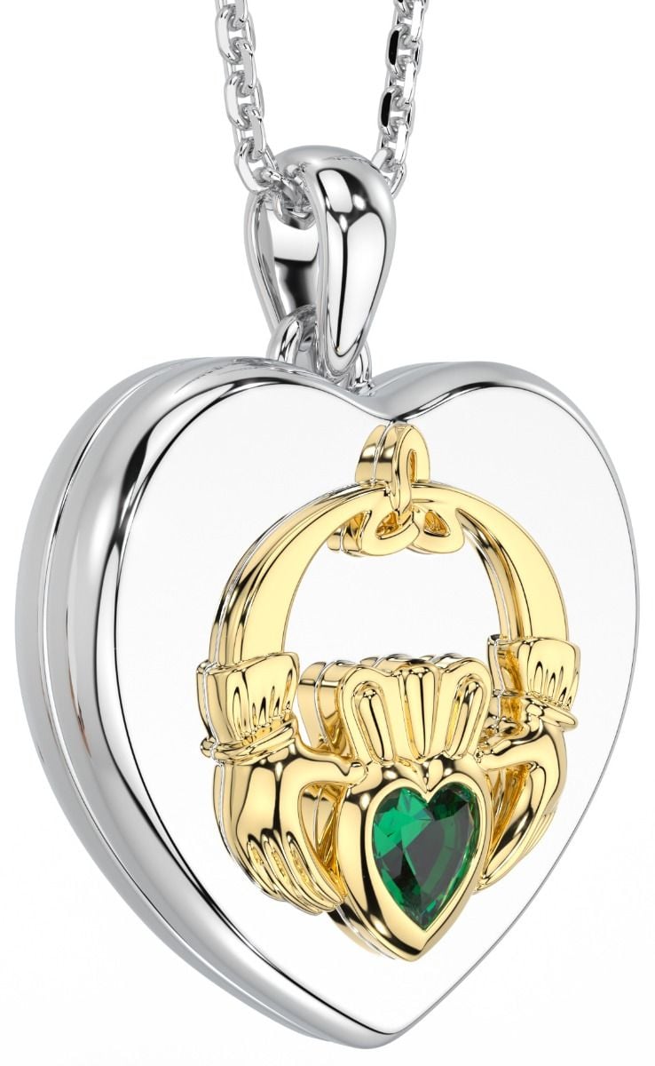 Emerald on sale locket pendant