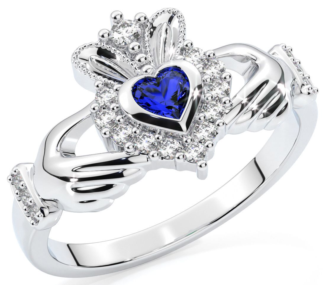 Claddagh ring september on sale birthstone