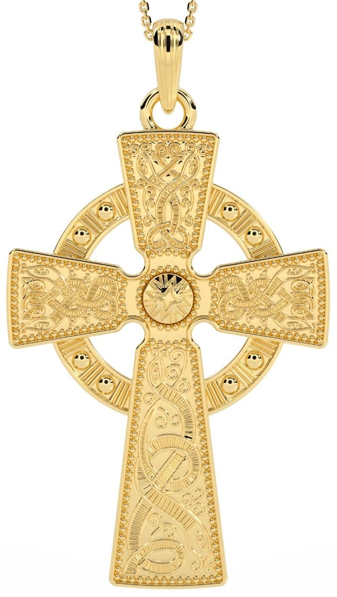 14k solid gold offers irish cross. irish jewlery, celtic cross, celtic jewelry