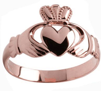 Mens rose gold sale claddagh ring