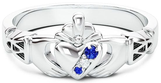 September birthstone claddagh on sale ring