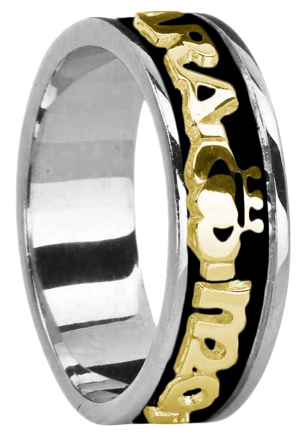 Ladies White and Yellow Gold Black Rhodium 