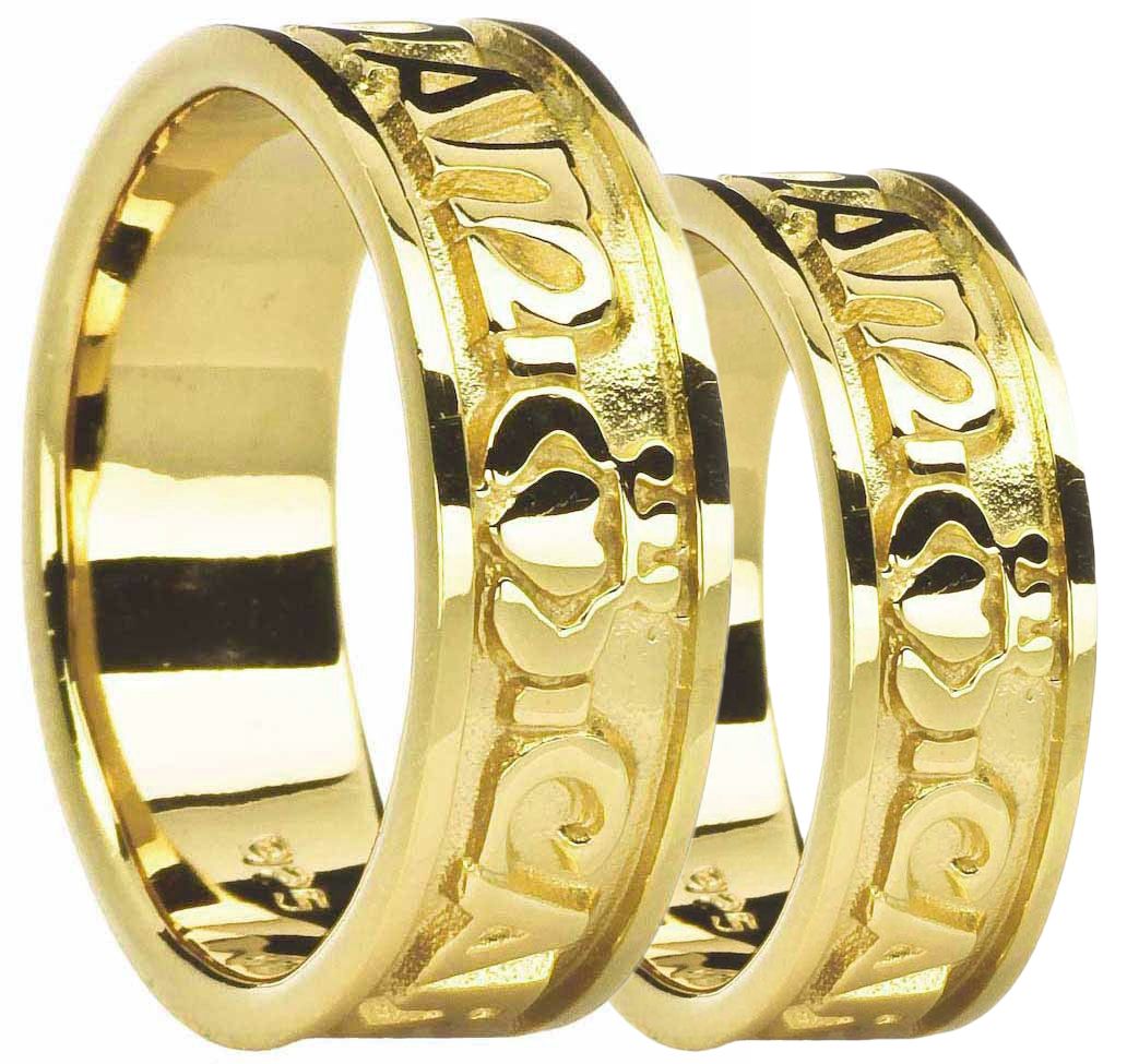 Gold claddagh hot sale wedding ring