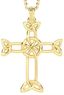 14k Gold Solid Silver Irish "Celtic Cross" Pendant