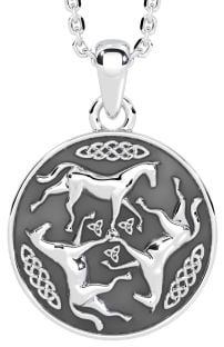 Silver Celtic Horse Pendant Necklace