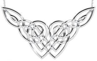 14k White Gold Solid Silver Celtic Necklace