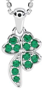 Silver Emerald Irish "Shamrock" Pendant