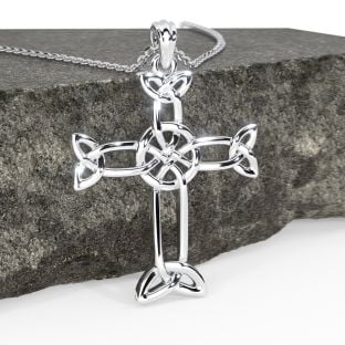 Silver Celtic Cross Pendant Necklace