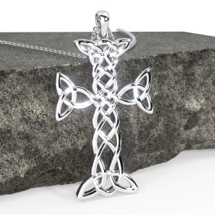 Silver Celtic Cross Pendant Necklace