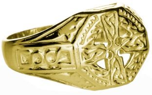 Gold "Celtic Cross" Ring Mens Ladies Unisex