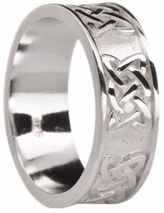 Mens Silver "Lovers Knot" Celtic Wedding Ring