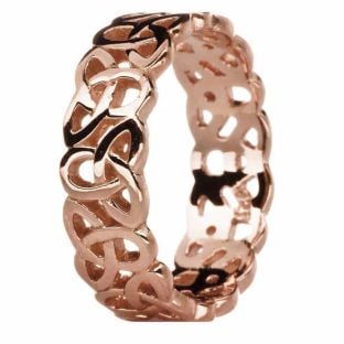 Ladies Rose Gold "Celtic Knot" Wedding Band Ring