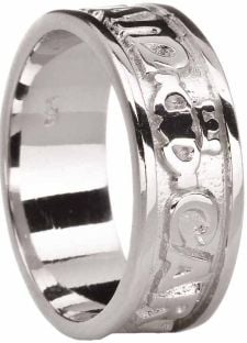 Mens Silver My Soul Mate Celtic Claddagh Ring