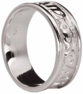 Mens Silver "My Soul Mate" Celtic Claddagh Band Ring