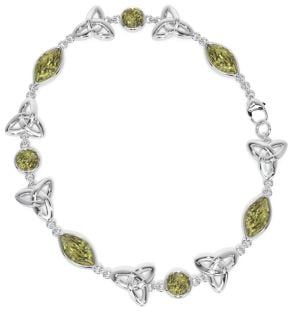 Silver Irish Amber Celtic Bracelet