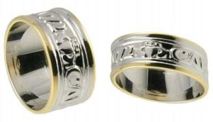 10K/14K/18K Two Tone Gold "My Soul Mate" Wedding Rings Set 