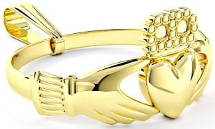 Gold coated Silver Claddagh Ring Pendant Necklace