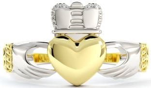 Ladies Gold coated Silver Claddagh Celtic Knot Ring