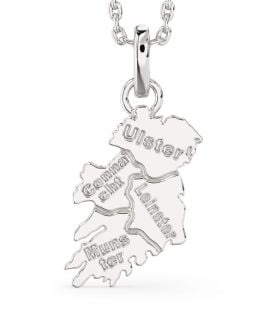 Silver Ireland Map Pendant
