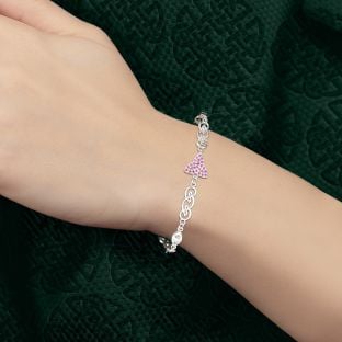 Zilveren Keltische Trinity knoop armband