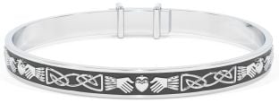 Silver Celtic  Claddagh Baby Child Bangle Bracelet