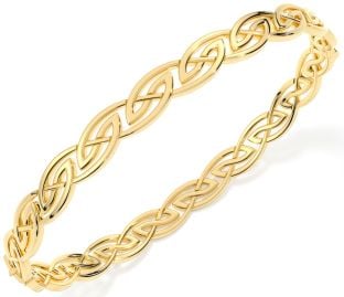 14K Gold Silver Celtic Bracelet Bangle
