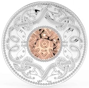 Rose Gold Silver Celtic Warrior Brooch