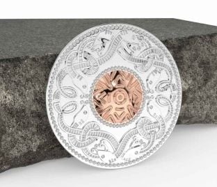 Rose Gold Silver Celtic Warrior Brooch