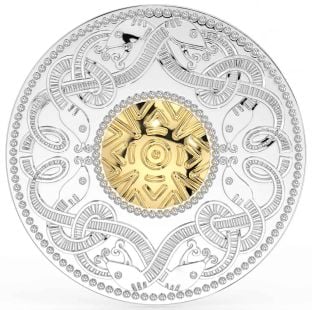 Gold Silver Celtic Warrior Brooch