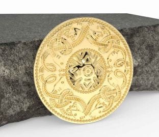 Gold Celtic Warrior Brooch