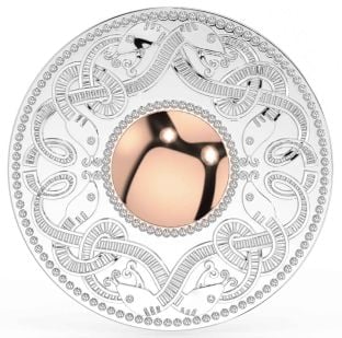 Rose Gold Silver Celtic Warrior Brooch