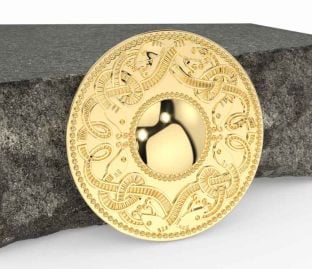 Gold Celtic Warrior Brooch