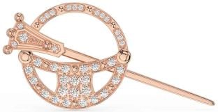 Diamond Rose Gold Celtic Ardagh Brooch