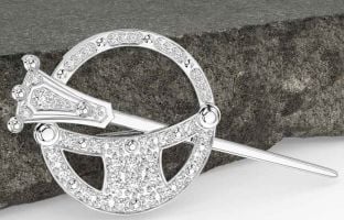 Diamond Silver Celtic Ardagh Brooch