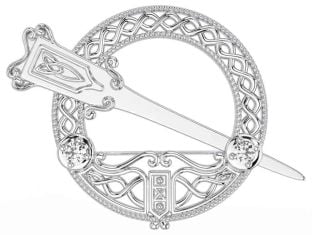 Diamond Silver Celtic Ardagh Brooch