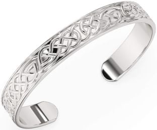 White Gold Celtic Cuff Bracelet