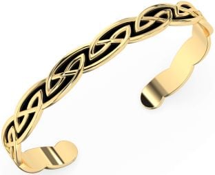 Gold Silver Black Rhodium Celtic Cuff Bracelet