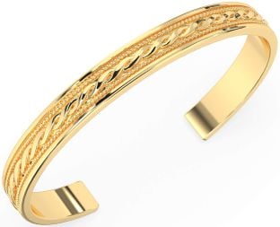 Gold Silver Celtic Cuff Bracelet
