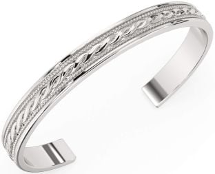 Silver Black Rhodium Celtic Cuff Bracelet