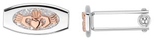 Ružové Zlato Strieborná Claddagh Manžetové gombíky
