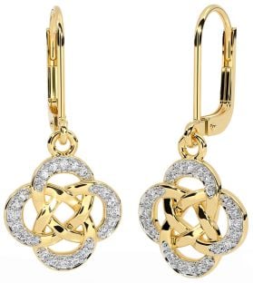 Diamante Oro céltico Colgar Pendientes