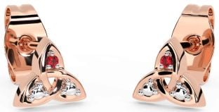 Ruby Rose Gold Silver Celtic Trinity Knot Stud Earrings